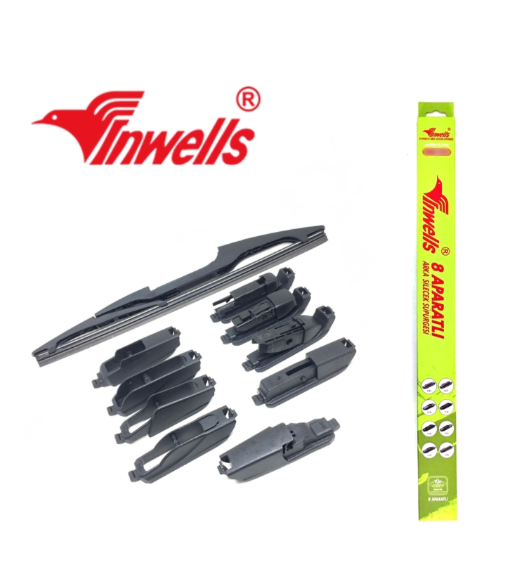 Car wiper INWELLS rear with 8 adaptors, suitable for all cars.