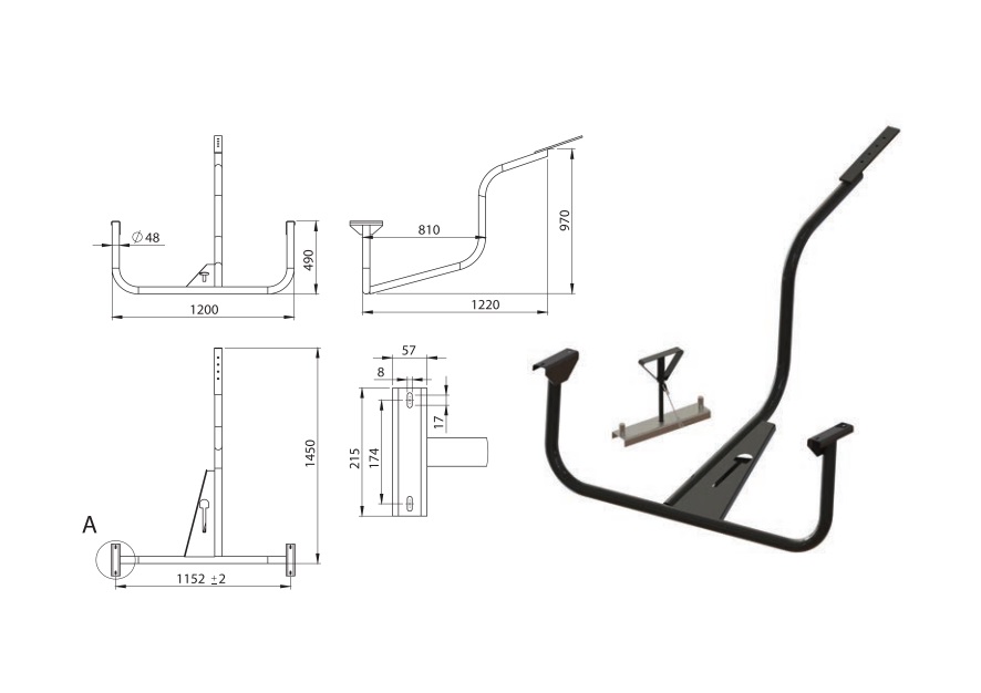 Spare Wheel Carrier Pipe , Code : 152T033 -02