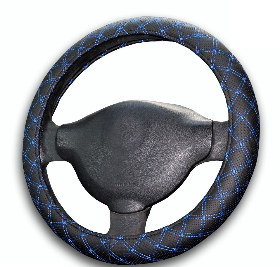 Stitching steering wheel with different thread colors