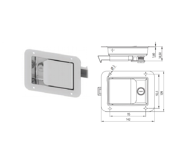 Toolbox Lock galvanized , Code : 152 T022-04