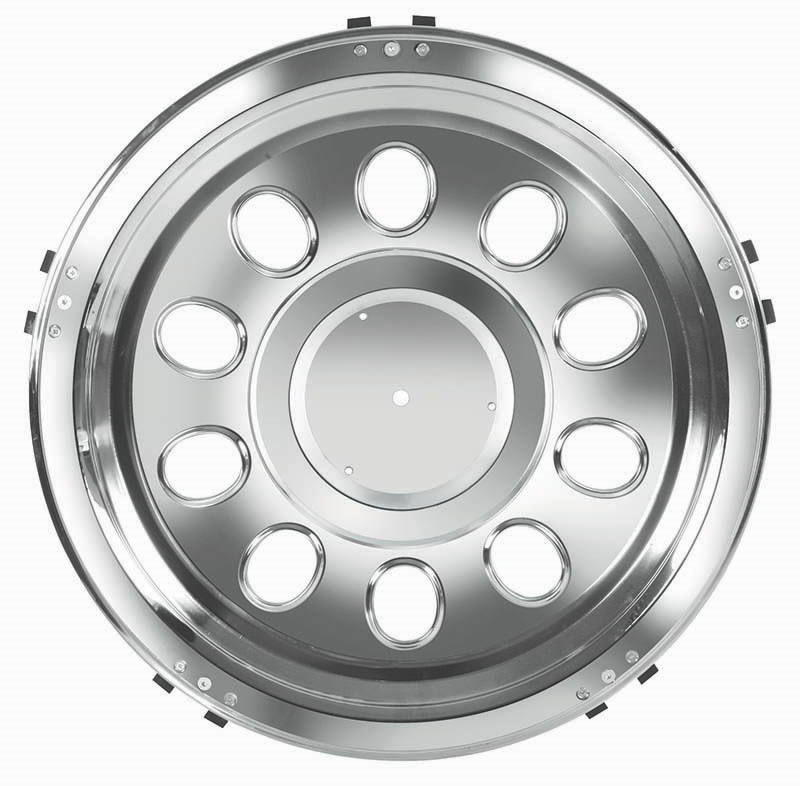 22.5" Nickel wheel cover rear perforated , Code:JK112101